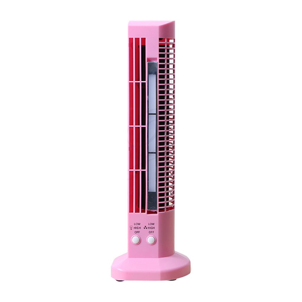 2 In 1 Usb Fan Light Mini Leafless Cooling Fan Led Folding Table Lamp Portable Folding Telescopic Usb Fan Light Led: Pink