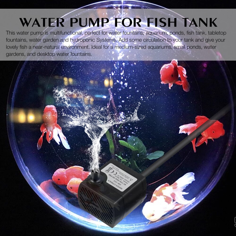 Aquarium Circulation Pump Fish Tank Pump Submersible Water Pump with US Plug