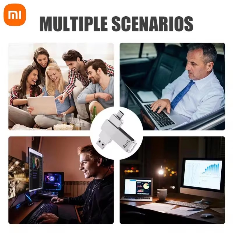 Xiaomi 16TB Flash Drive USB 3.2 Super High Speed Transfer Metal Mini U Disk Pen Drive Type C Memory Waterproof Disk SSD U Drive