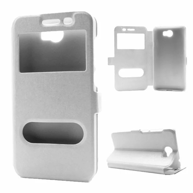 Für Huawei Y5 II Fall Schnell Ansicht Fenster Stehen Abdeckung Für Huawei Y5 ii Y5II 2 Fall Flip PU Leder telefon Fällen CUN L21 U29 L01 5,0: WHITE