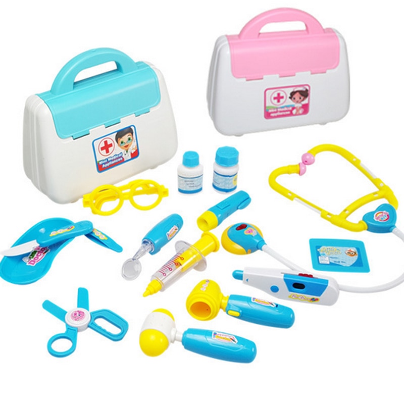 15 st/set doktorslåda barn låtsaslekleksaker set för barn barn medicinlåda rollspel pedagogiska klassiska babyleksaker