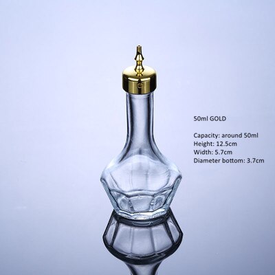 Botella de vino de absenta amarga, botella de medicina de barman de cristal, aparatos sin plomo, herramientas de Bar, Mini Almacenamiento de esencia de vidrio: 50ml gold