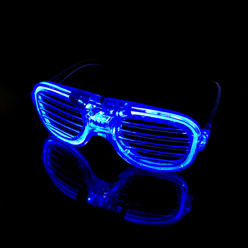 5-100PCS LED Light Up Glasses Cool Wireless Luminous Neon Sunglasses Glow in The Dark Halloween Party Supplies Christmas: L / Deep Sapphire