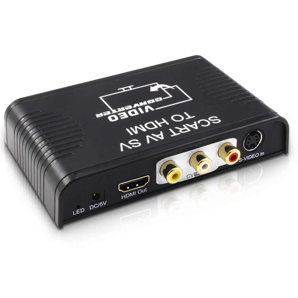 Av Scart Hdmi Converter 3-In-1 S-Video Composiet Av Scart Naar Hdmi Converter Switcher S-Video + Rca + Scart Naar Hdmi Out