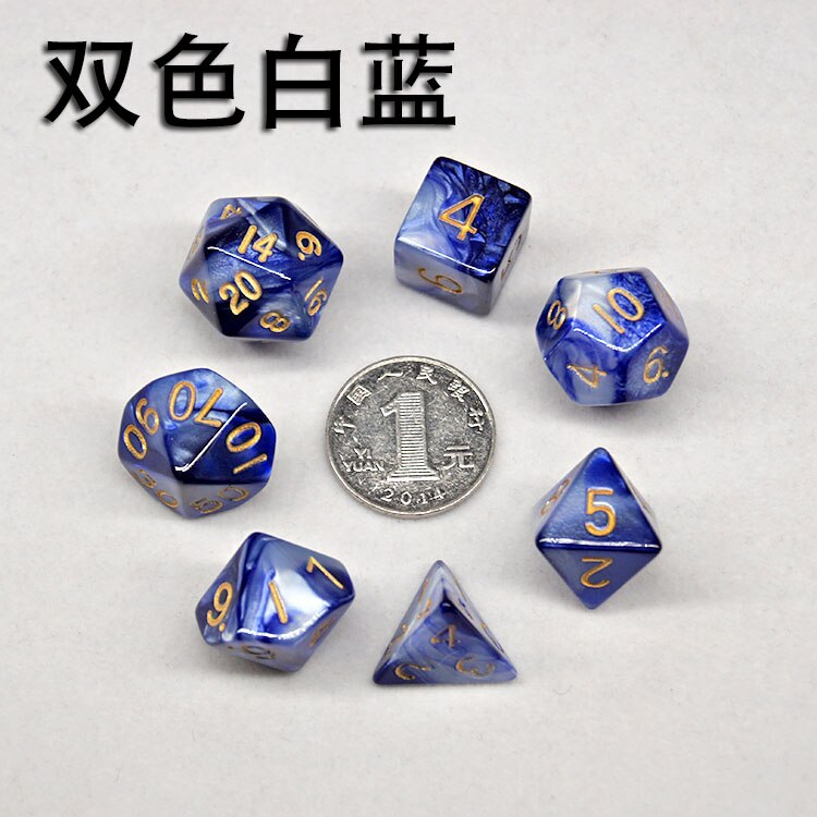 Multi-mix farve 7 stk terning sæt trgp spil polyhedron  d4-d20 multi-facetteret terningtårn akryl dados rpg multi-faced dnd terninger: J
