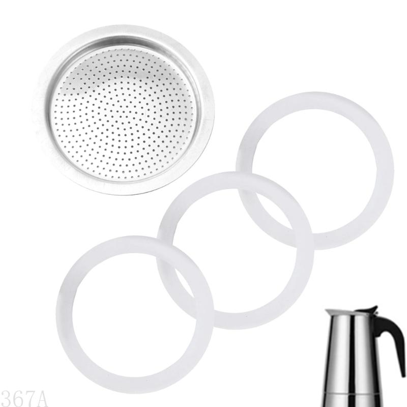Koffiezetapparaat Vervangingsset - Pakkingen, Afdichtingen, Aluminium Filter - Voor 367A Model: Lichtgrijs