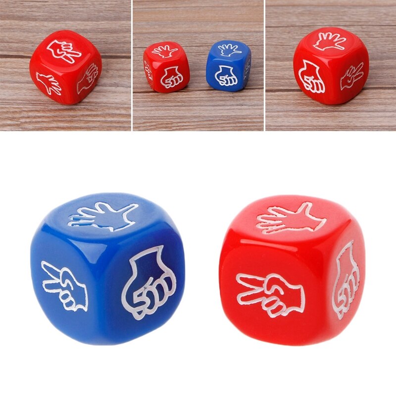 1PC 6-Seite 20mm Acryl Trinken Spiel Würfel Rock Papier Schere Finger-vermute Glücksspiel Spielzeug