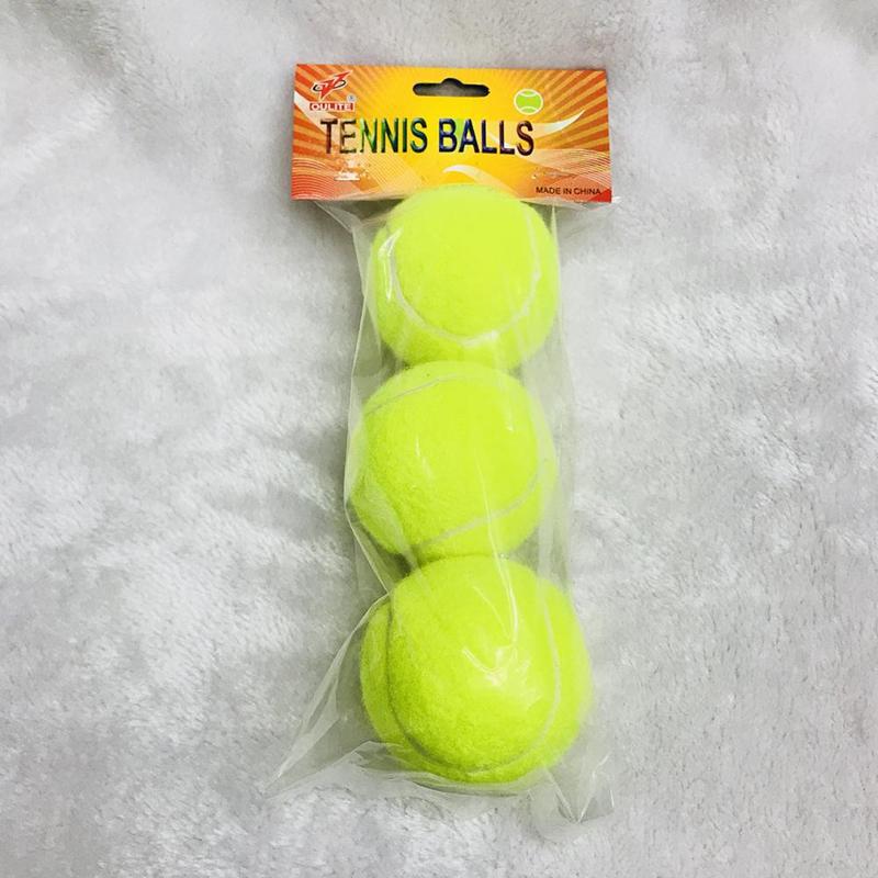 Rubber Tennis Ball High Resilience Durable Tennis Training Ball Competition Practice Tennis Ball Training Equipment: 3pcs B