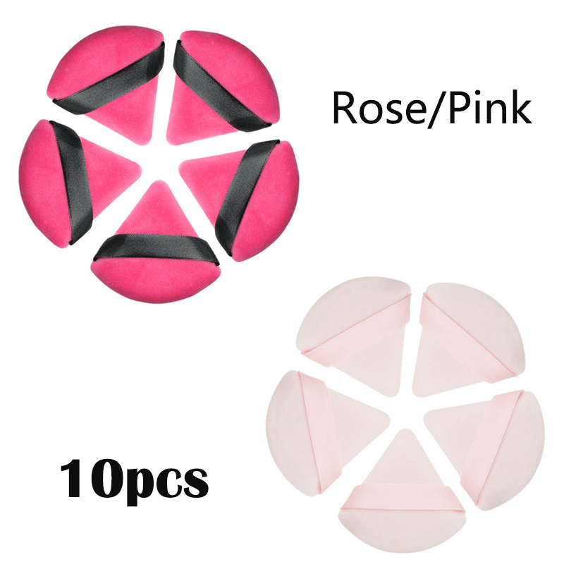Mini esponja triangular para maquillaje facial, 5/10 Uds., cosméticos, esponja para polvos faciales de algodón suave, herramientas para maquillaje de terciopelo lavables: Marrón