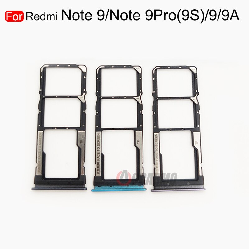 Aocarmo Sim Tray Holder For Xiaomi Redmi Note 9 Pro Note9 9S 9 9A 5G SIM Card Tray Slot Holder Adapter Socket