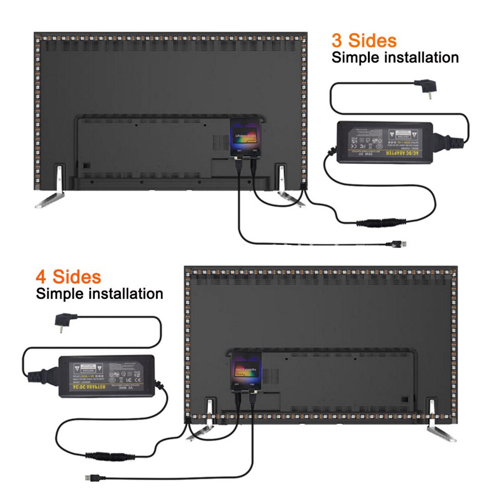 5V DIY Umgebungs TV USB LED Band HDTV Computer Monitor Hintergrundbeleuchtung PC Traum Bildschirm Farbe Licht Kasten für WS2812B SK6812 LED Streifen