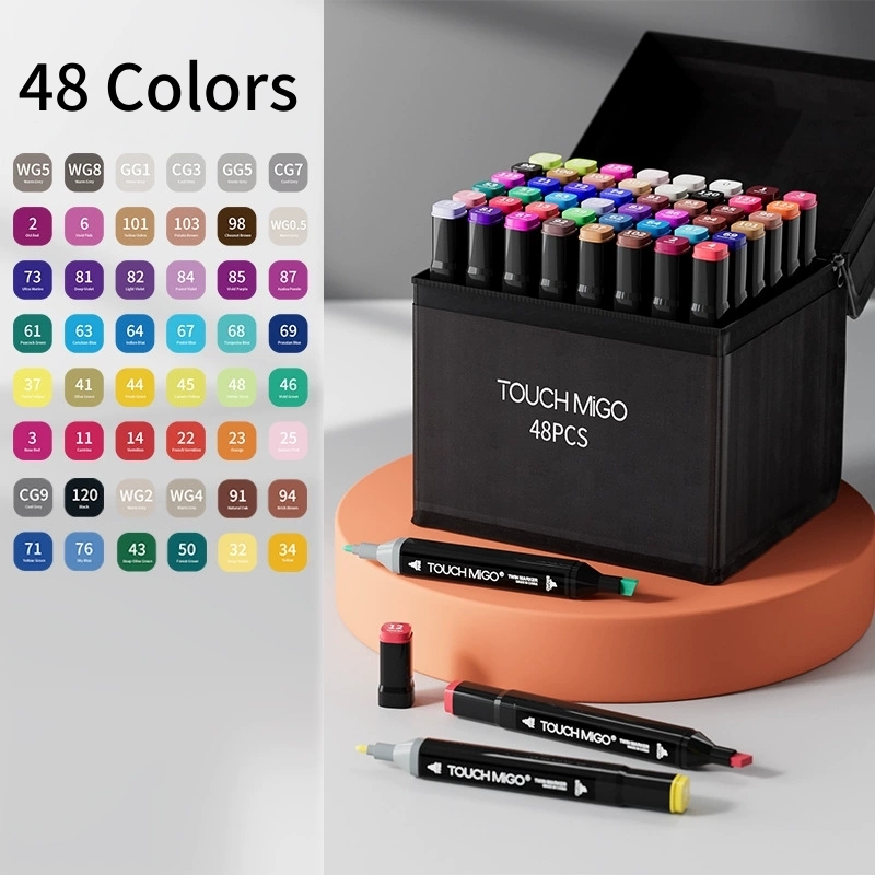 24-80 Colors Alcohol Felt Markers Pens Oily Double Tip Permanent Artist Art School Supplies Manga Sketching Markers Student: Pink