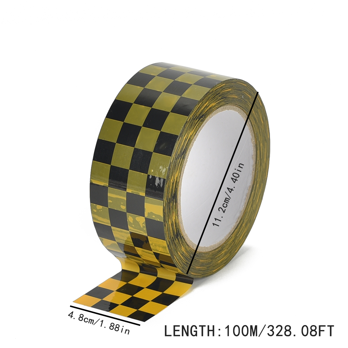 1/Rotolo 48mm * 100m Nero Bianco Giallo Blu Colorato Scacchiera Griglia Bopp Nastro Adesivo Per Adesivo FAI DA TE Pacchetto di Merci Accessori: YELLOW