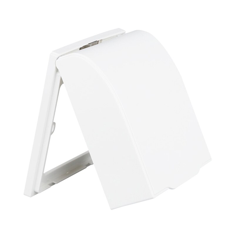 Plastic Switch Waterproof Cover Box Wall Light Socket Doorbell Flip Cap Cover for Home CLH@8: white