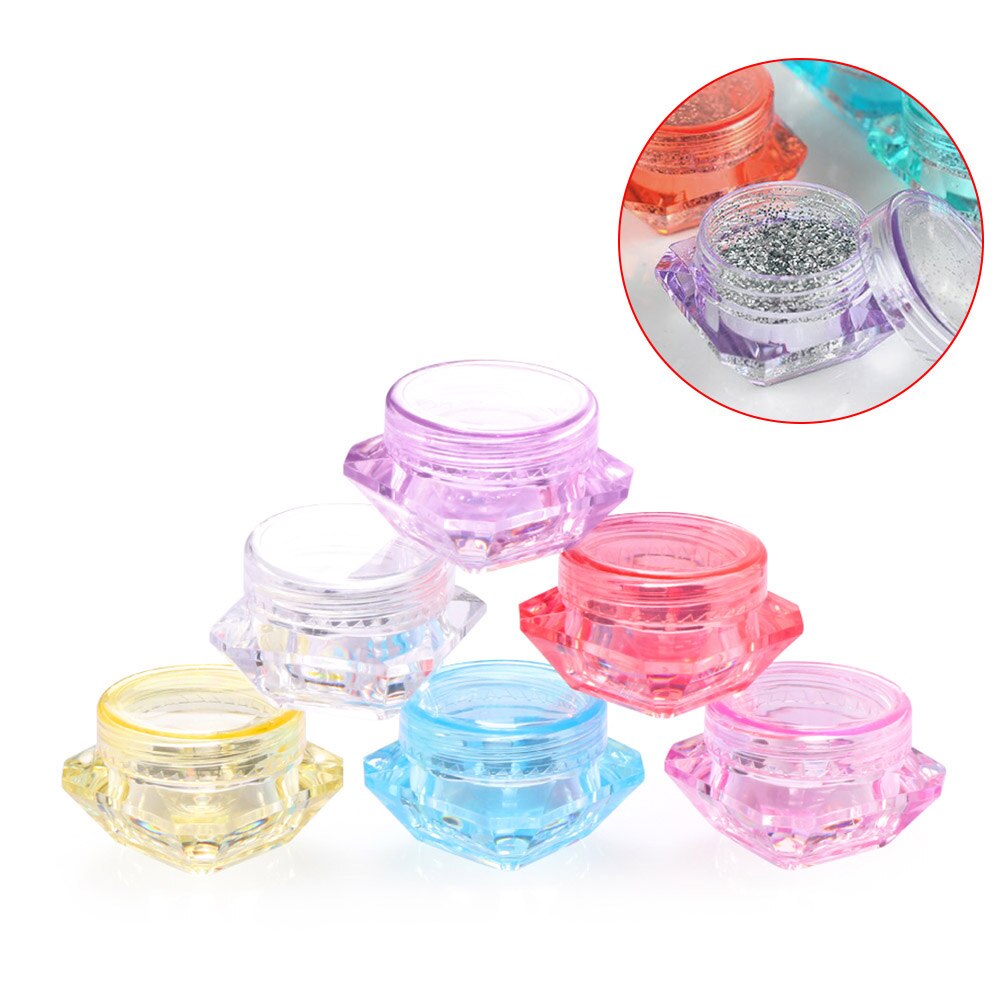 5szt. 5g diamentowe puste pojemniki plastikowe przezroczyste słoiki robić przechowywania wosku diamentowego, gwoździe, proszek, pojemnik na biżuterię