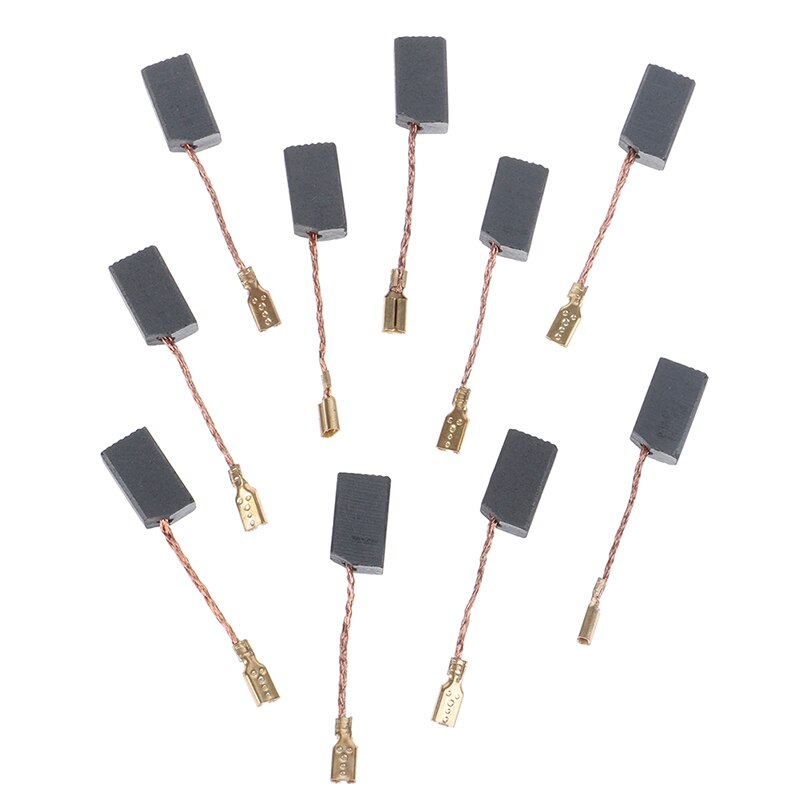 10Pcs Graphite Copper Motor Carbon Brushes Set Tight Copper Wire for Electric Hammer/Drill Angle Grindern