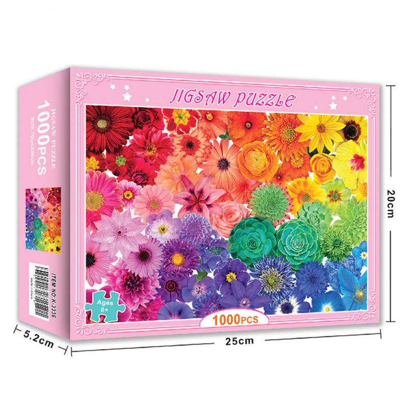 1000 Piece Rainbow Flowers Succulent Plants Jigsaw Puzzles Assembling Picture For Adults Kids Learning Education Puzzle Toy: 04