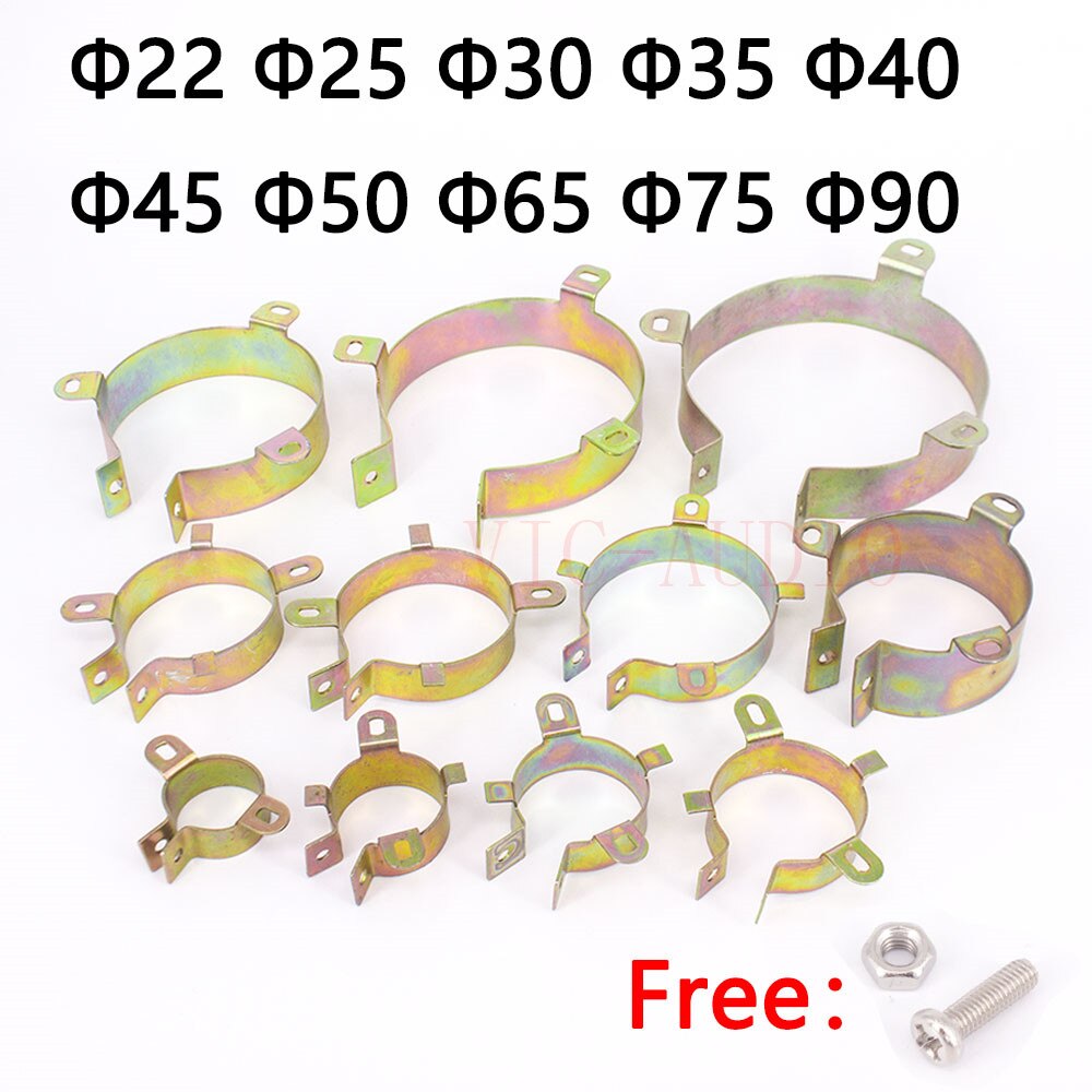 5Pcs Duurzaam Condensator Bracket Klem Houder Clap 30Mm 35Mm 40Mm 50Mm 65Mm 75Mm 90Mm Montage Clip Oppervlak Plating Zink Versterker