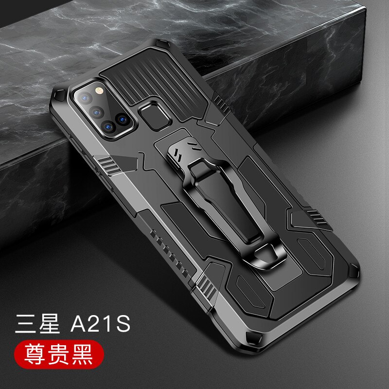 Coque blindée avec Clip de ceinture, étui résistant aux chocs pour Samsung Galaxy A21s A 21s SM-A217F/DS 6.5 pouces A217M: For Galaxy M40S / Black