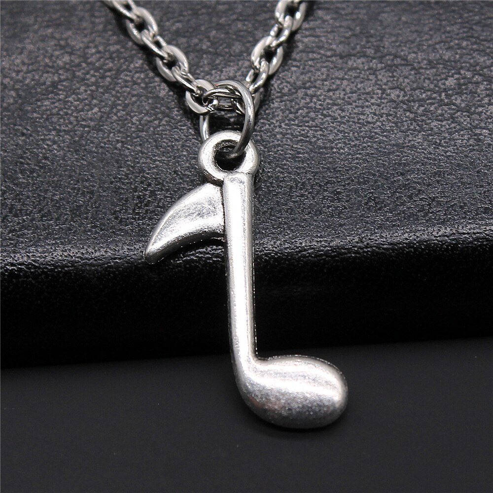 Musical Jewelry For Women Men Girl Boys Musical Note Microphone Drum Guitar Violin Pendant Necklace Antique Silver Color: N2-B10263