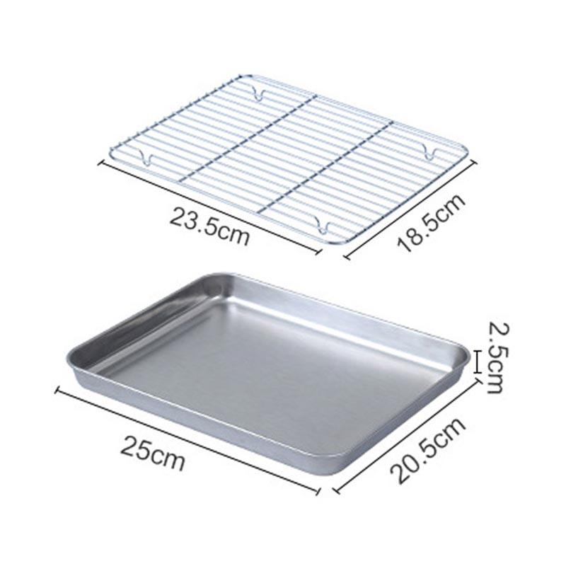Bandeja de acero inoxidable para hornear, juego de rejilla de refrigeración, marco de distribución de secado, bandeja de barbacoa para pastel de frutas, bandeja de horno multiusos de cocina: Verde claro