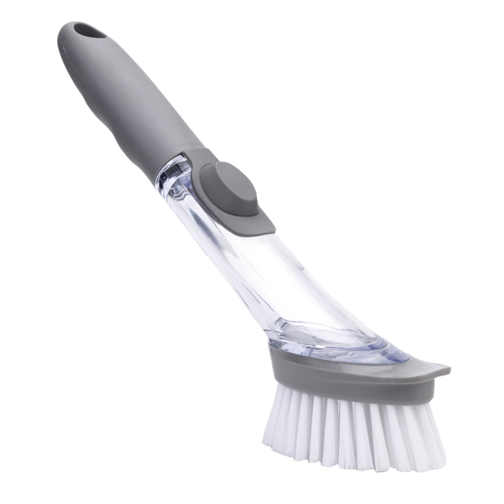 Brosse lave-vaisselle en éponge automatique | Brosse à manche Long, brosse à vaisselle, bol à vaisselle, brosse de nettoyage, outils de nettoyage de cuisine ménagers
