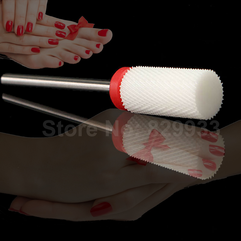 Witte Keramische Nail Bits Professionele Nail Art File Tool Voor Elektrische Manicure Pedicure Salon Machine Cutter Boor