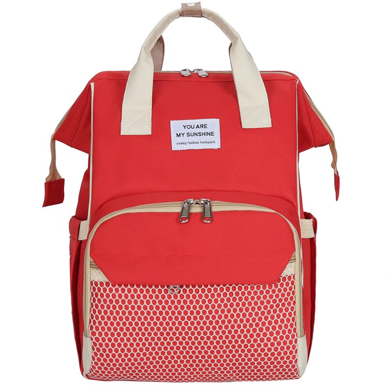 Mumie Mutterschaft Windel Tasche Kinderwagen Haken Große Kapazität Baby Windel Tasche Reise Rucksack Pflege Tasche Baby Pflege: rot