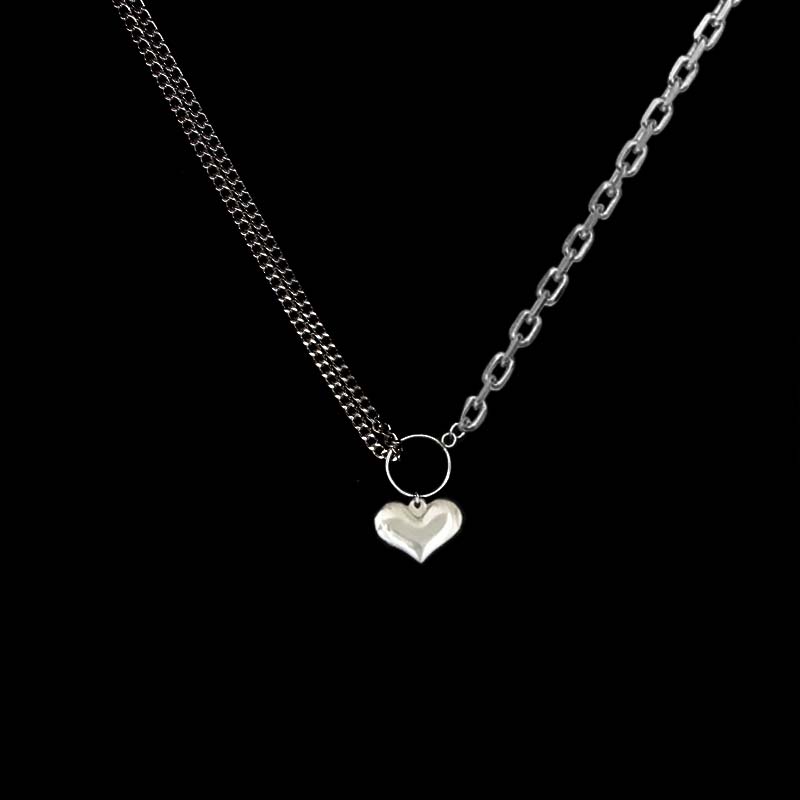 1PC Adjustable Pendant Necklaces Silver Seaside Unique Stainless Steel Girls Graceful Blade Unique Women Heart Wedding Chain: 1