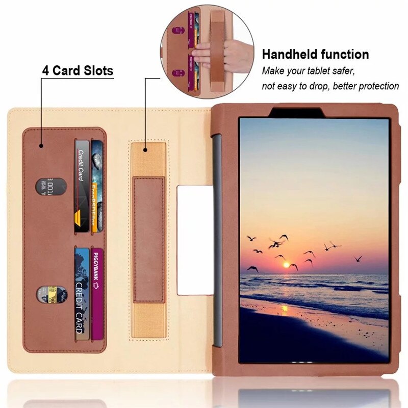 Funda de tableta para Lenovo Yoga Smart Tab 10,1, carcasa de cuero de lujo YT-X705F, con soporte, abatible, para Lenovo Yoga Tab 5