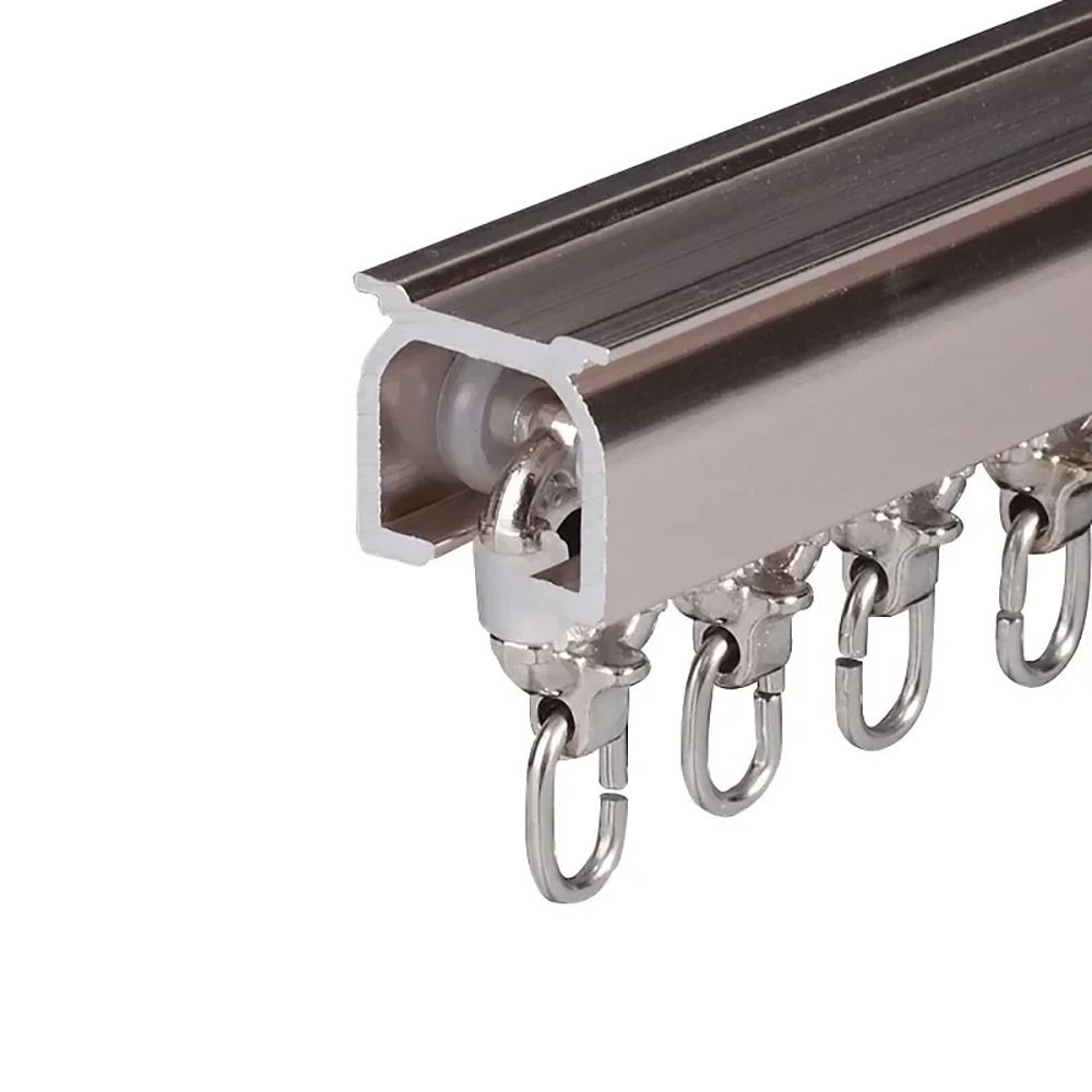 10Pcs Straight Curved Track Rollers Curtain Wheels Rail Curtains Hook Ring Slider Furniture Hardware Curtain Rod Pulley