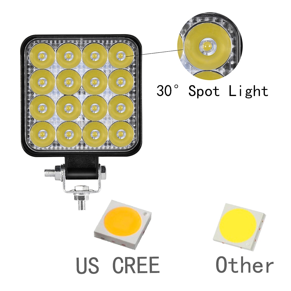Aeobey auto led bar työvalo auton valo 48w offroad työvalo 4 x 4 led traktorin ajovalo kohdevalo kuorma-auton mönkijälle 12v 24v