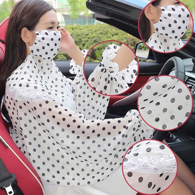 Femmes été conduite crème solaire foulards avec masque châle fleur imprimé Protection solaire plage châle randonnée écharpe