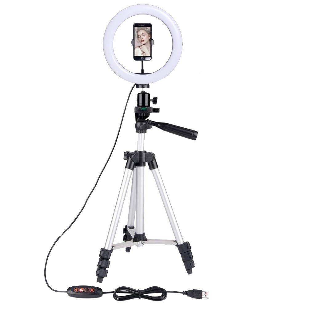 8IN LED SMD Ring Light Kit With Stand Dimmable 5500K For Camera Makeup Phone With Phone Holder Selfie Photo Video Photography: Default Title