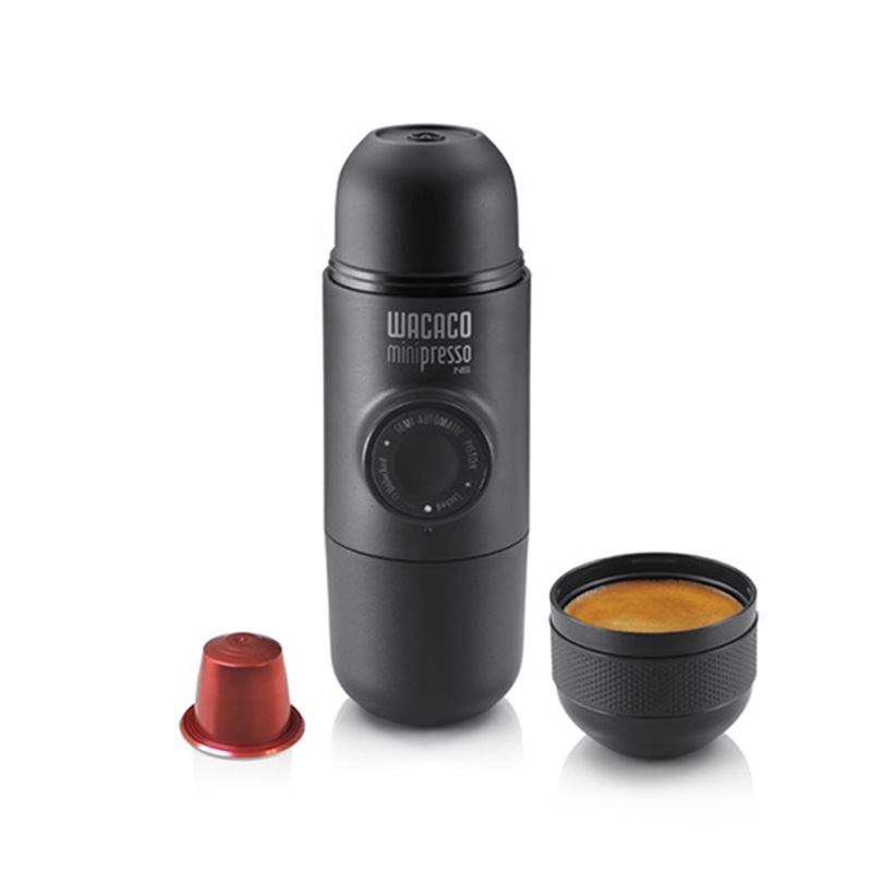 Wacaco Minipresso NS, cafetera Espresso portátil, cápsulas NS compatibles *, cafetera pequeña de viaje, Mini máquina de café.