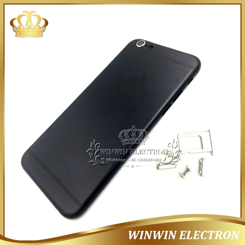 1 PCS Goede Garantie Chassis Back Cover voor iphone 6S Zwart Batterij Deur Behuizing Midden Frame met Kaart Lade knoppen Tool