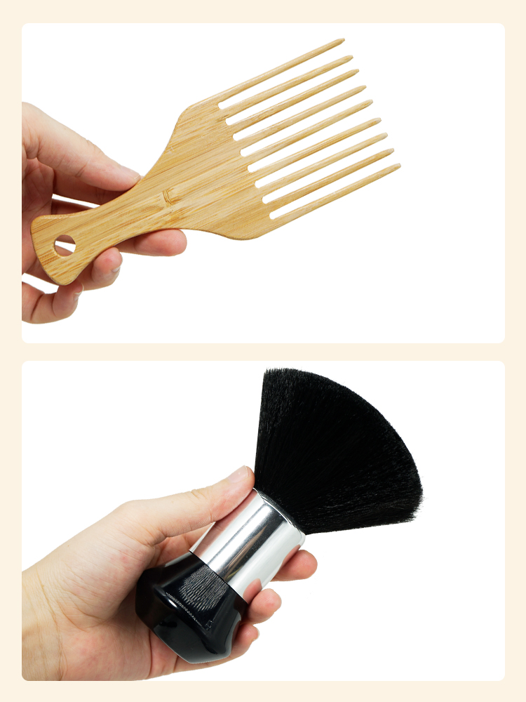 Ensemble de brosses de barbier pour hommes, plumeau pour le visage, ensemble de barbe, brosse à cheveux cassés, brosse ronde de coiffure pour le cou