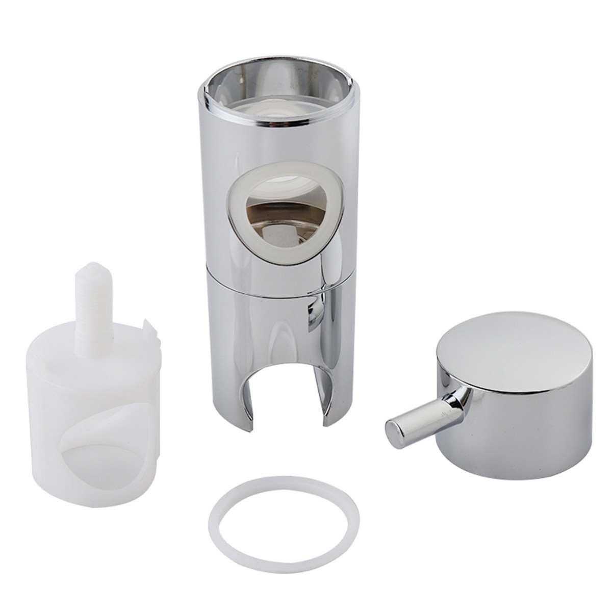 19mm Shower Holder Bracket Seat Install To Rail Tube Chrome Plated Shower Head Holder for Slide Bar Bathroom Replacement
