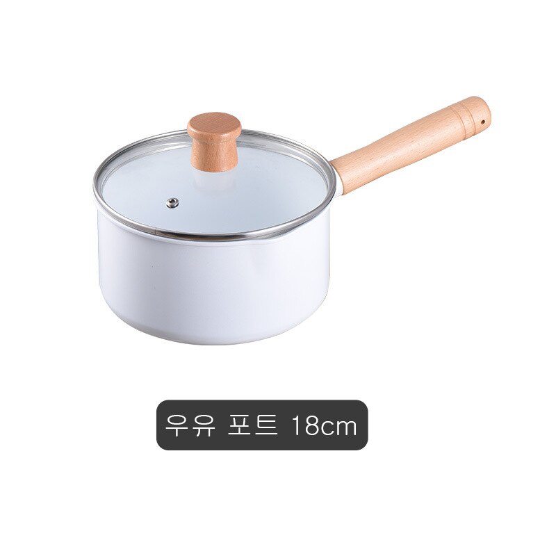 Double-sided Ceramic Frying Pan Series with 18CM Milk Pot and 24CM Soup Pot Combination WJ: milk pot-18cm-lid