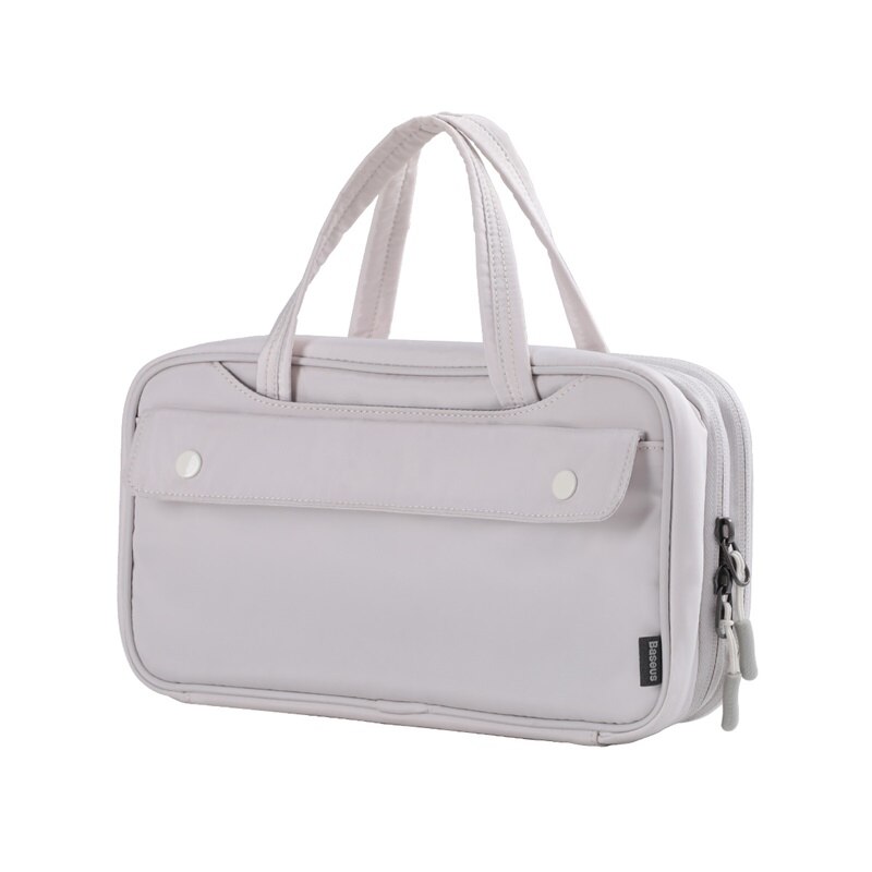 Baseus saco de armazenamento para nintendo switch lite mini saco de armazenamento digital cabo organizador bolsa de armazenamento de cartão de jogo para nintendo switch: Creamy White