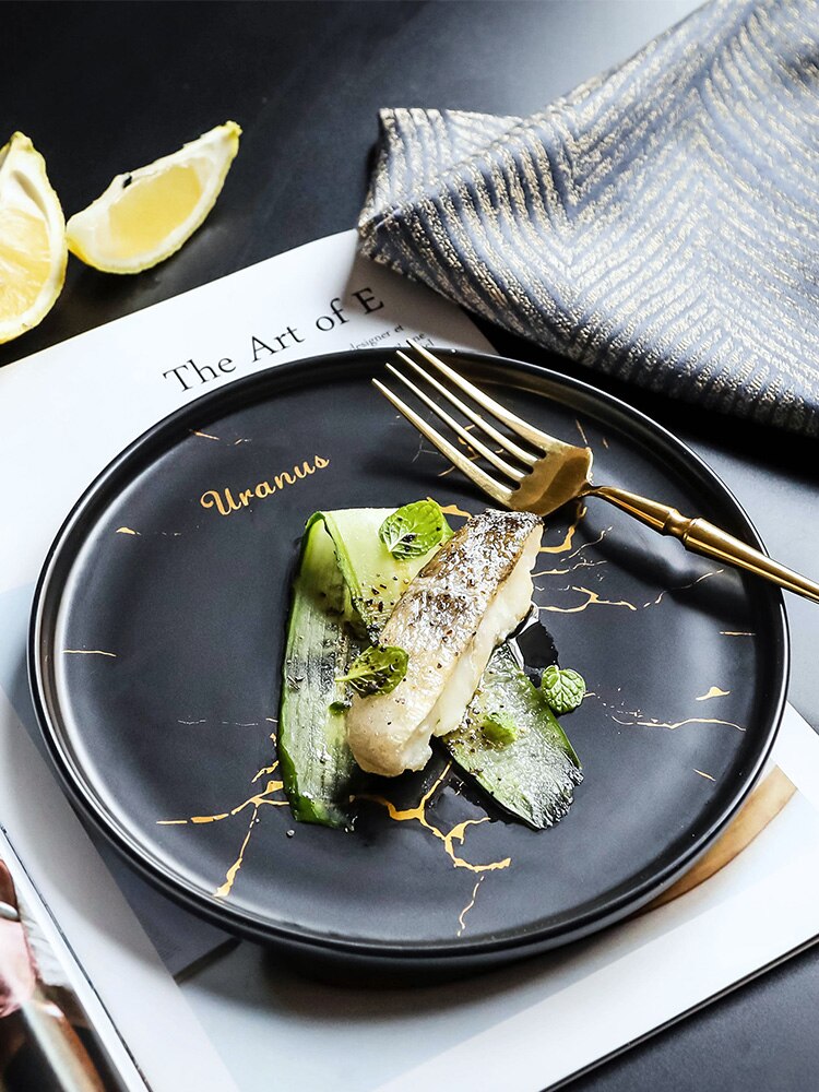 Steak Plate Western Food Plate Household Ceramic European Style Steak Knife And Fork Plate Set