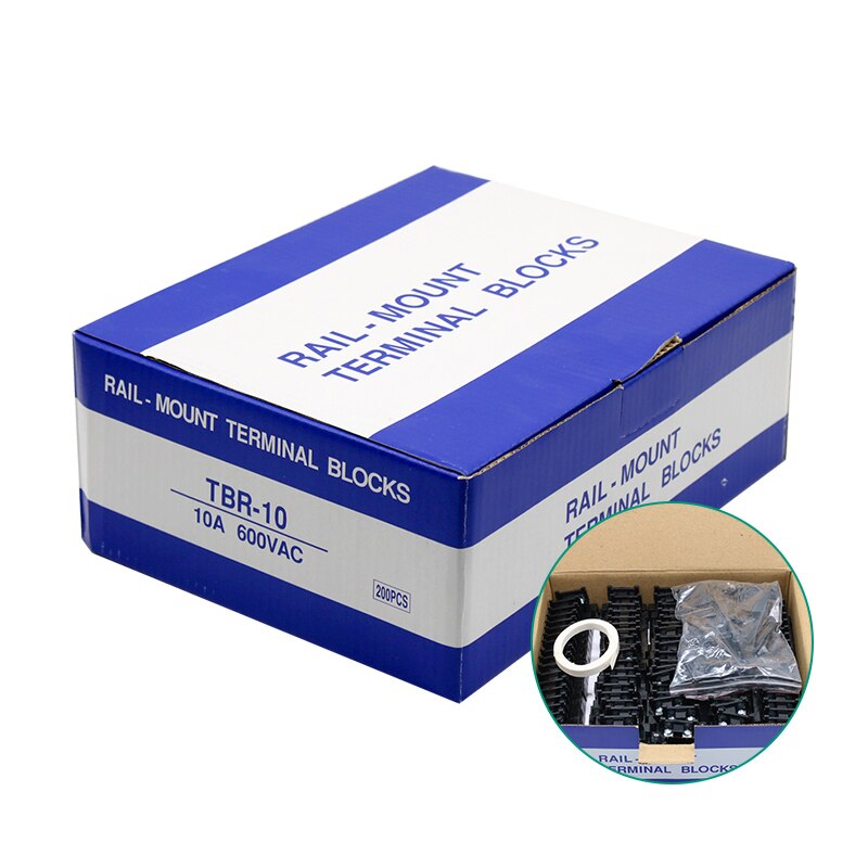 10pcs Terminal block TBR-10A fixed rail type combined terminal constant foot thick iron single-layer terminal block