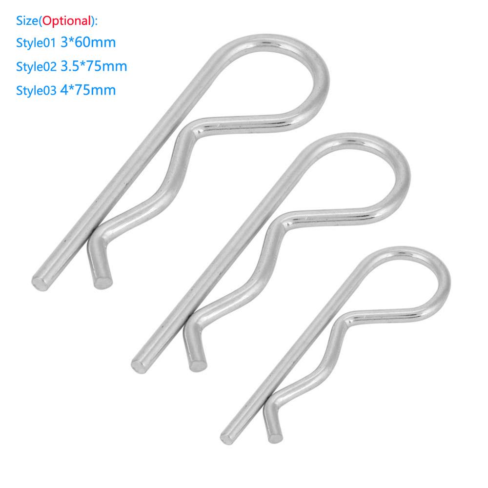 10 pièces B Type galvanisé fer pince Cotter Lente broches de retenue pinces à ressort 3*60mm/3.5*75mm/4*75mm taille en option