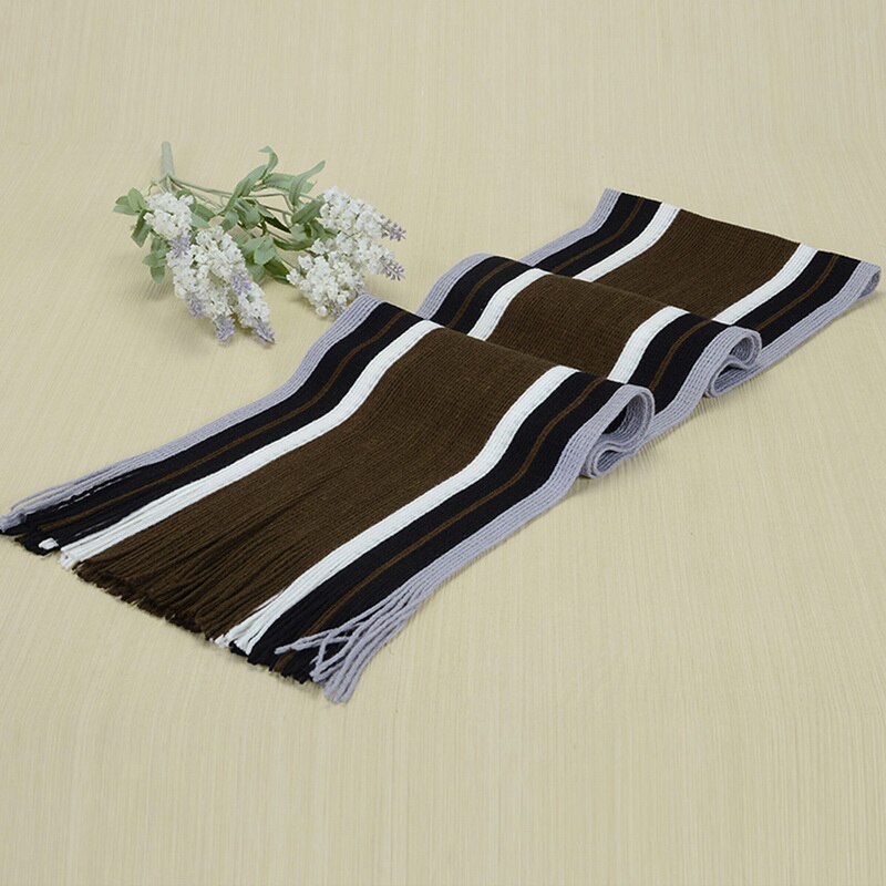 Men Classic Cashmere Scarf Winter Warm Soft Fringe Striped Tassel Shawl Wrap striped scarf men scarves