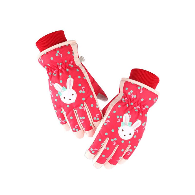 Guantes impermeables de invierno para esquí y snowboard, guantes cálidos para niños, de dedo completo, correa para deportes, ciclismo