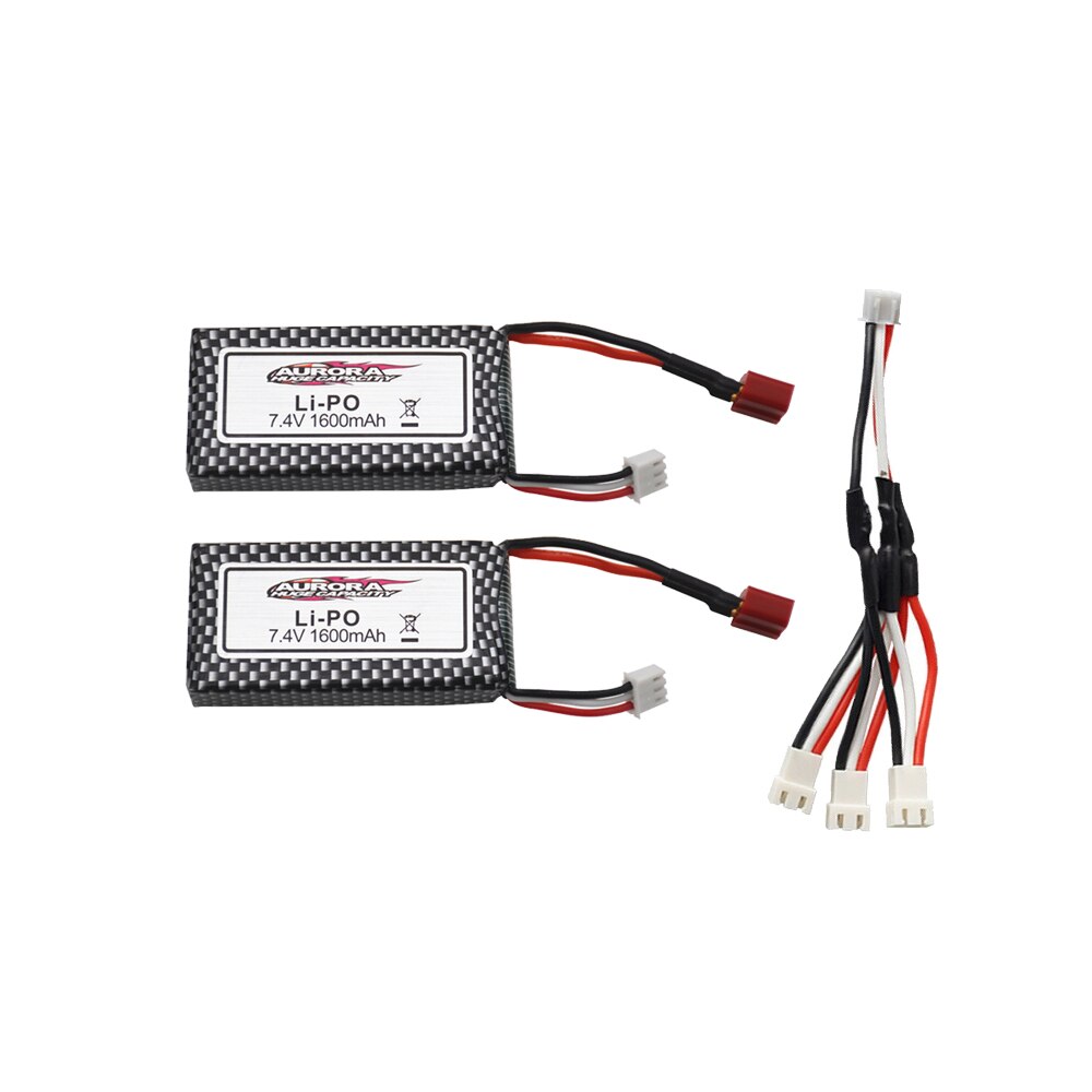 Originele Xinlehong 9125 Afstandsbediening Rc Auto Onderdelen 7.4 V 1600Mah Lipo Batterij XLH9125 Batterij 7.4 V 1600mah: 2pcs 3in1