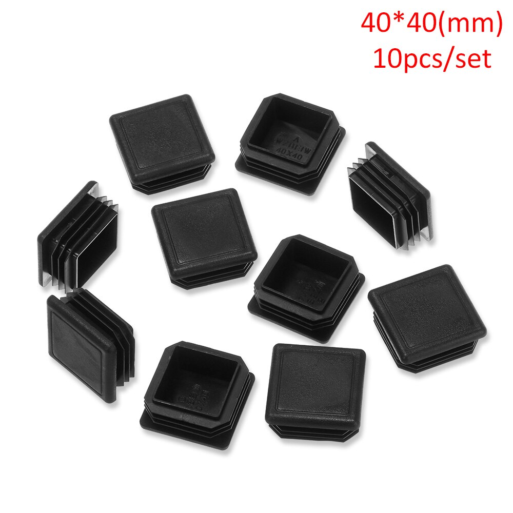 10pcs/set Square Blanking End Caps Plastic Furniture Feet Caps Protector Chair Leg Caps Floor Protection Furniture Accessories: 40x40mm