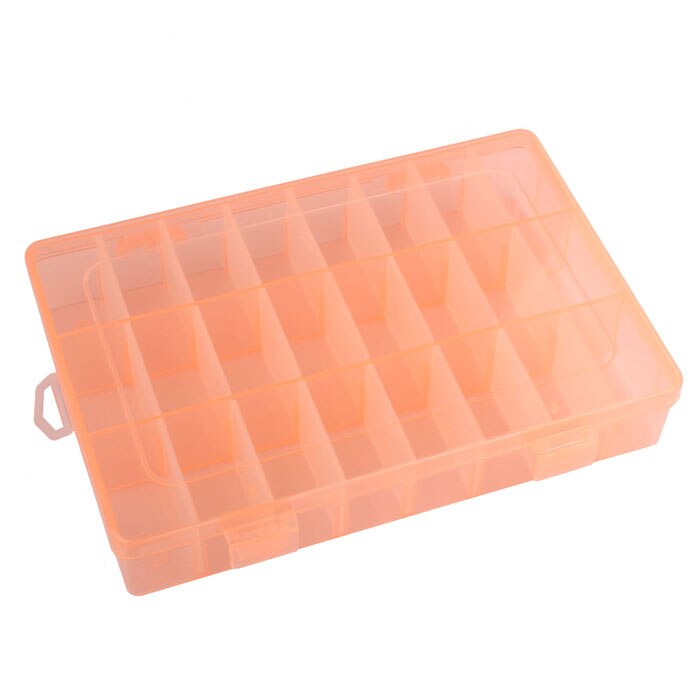 24 Grid Vakken Plastic Transparante Jewely Bead Case Cover Box Storage Container Jewely Organizer Jewely Doos #2 S: Orange 