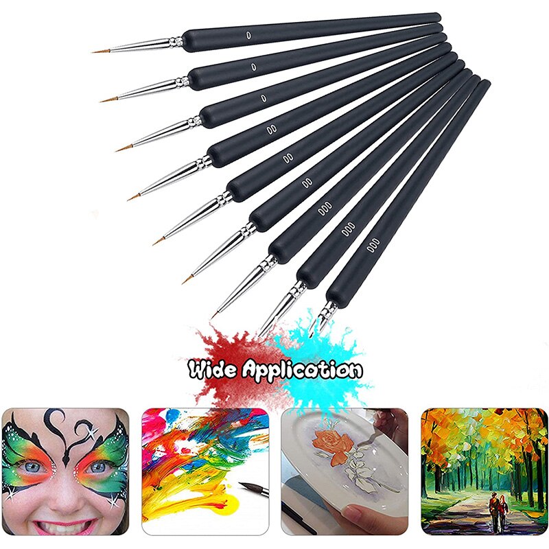 Malebørste nylonbørste akrylmaling tynd krog stregtegning maling pensel malerbørste pen maleri forsyninger