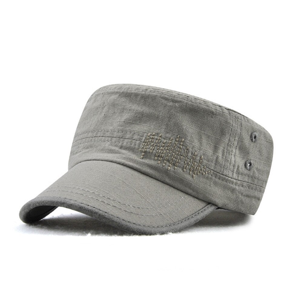 Cadet army cap sommer udendørs almindelig flad basishat til kvinder mænd  -mx8: Grå